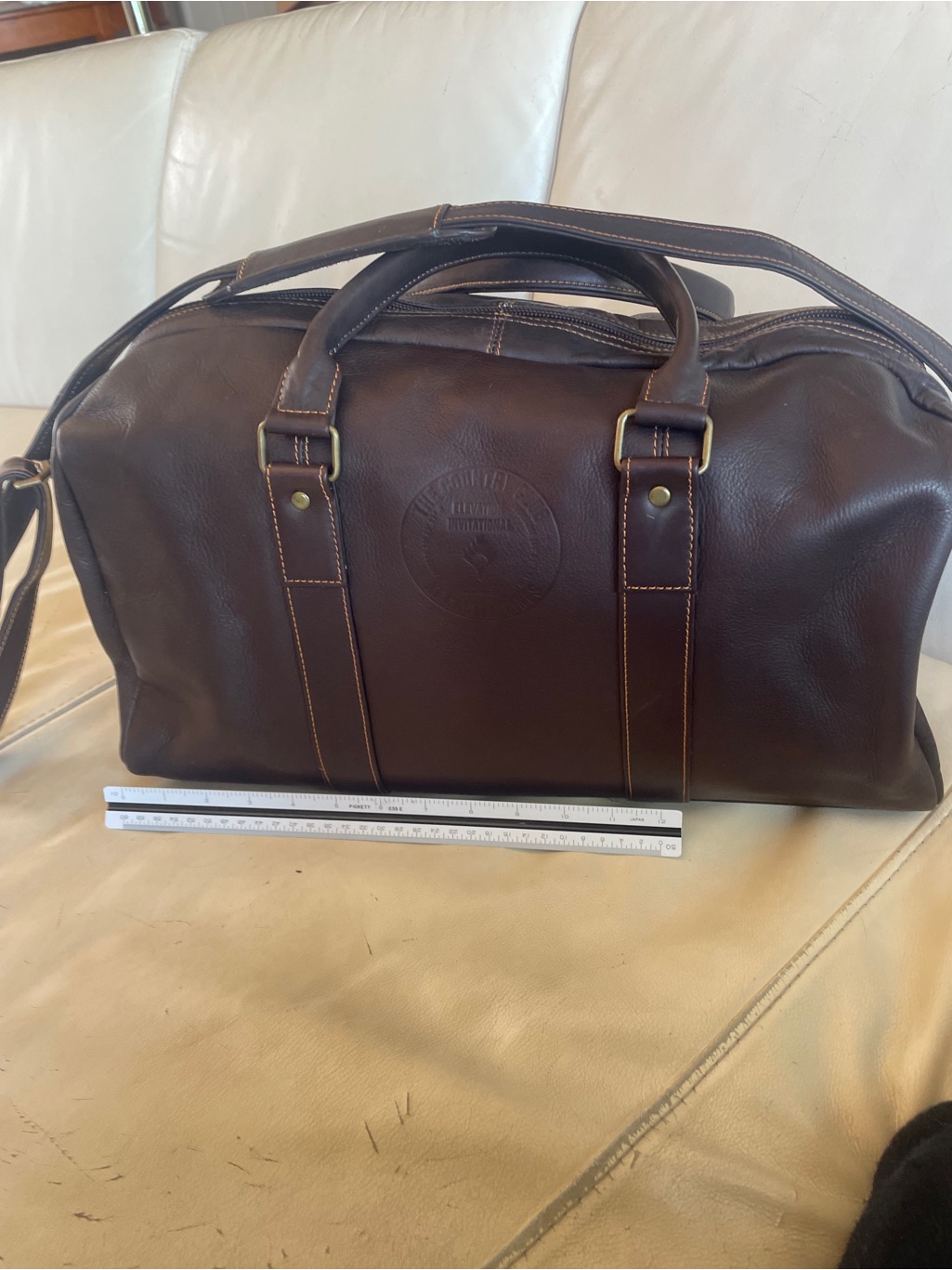 Links Kings - Castle Pines Invitational Classic Dark Brown Leather Duffel Bag